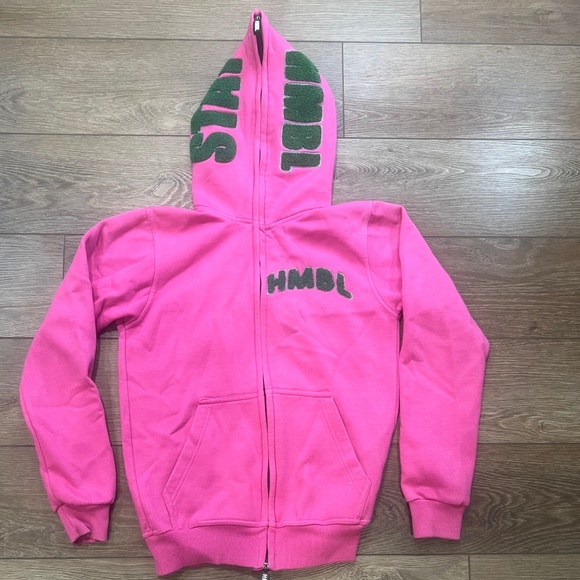 HMBL STAY HMBL Women's Full Zip Skull Hoodie, Women's, Size XS, Pink, Sweatshirt - Picture 1 of 16